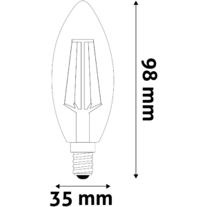 Kép 4/4 - Avide LED Filament Candle 4W E14 360° NW 4000K
