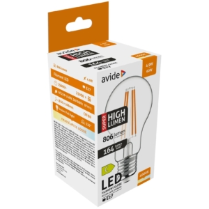 Kép 2/4 - Avide LED Filament fényforrás E27, 4.9 W, 4000K, 806 lumen, A60