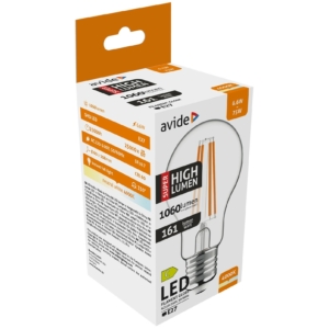 Kép 2/4 - Avide LED Filament fényforrás E27, 6.6 W, 4000K, 1060 lumen, A60