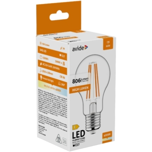 Kép 2/4 - Avide LED Filament fényforrás E27, 7 W, 4000K, 806 lumen, A60