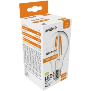 Kép 2/4 - Avide LED Filament fényforrás E27, 12 W, 4000K, 1800 lumen, A70