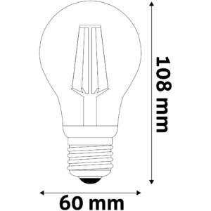 Kép 3/4 - Avide LED Filament fényforrás E27, 4.9 W, 2700K, 806 lumen, A60