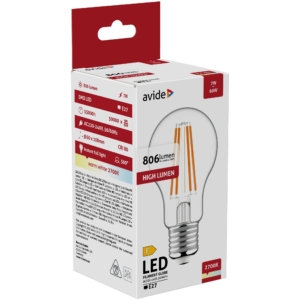 Kép 4/4 - Avide LED Filament fényforrás E27, 7 W, 2700K, 806 lumen, A60