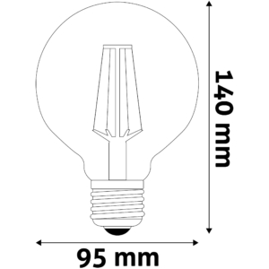 Kép 3/3 - Avide LED Filament fényforrás G95 7W  E27 360°  2500K, 725 lume, dimmelhető
