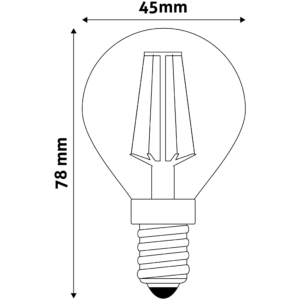 Kép 3/5 - Avide LED Filament Mini Globe 2W E14 360° WW 2700K