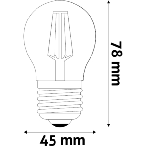 Kép 3/4 - Avide LED Filament fényforrás 6.5W E27 4000K, G45, 806 lumen