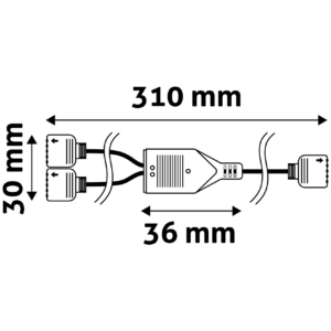 Kép 2/2 - Avide LED Szalag 12V RGB Kétágú Elosztó Kábel