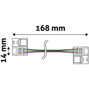 Kép 2/2 - Avide LED Szalag 12V RGB 4PIN-4PIN Csatos Csatlakozó Kábel