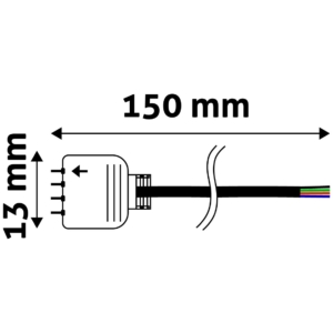 Kép 2/2 - Avide LED Szalag 12V RGB 4PIN Csatlakozó Kábel Fehér Apa