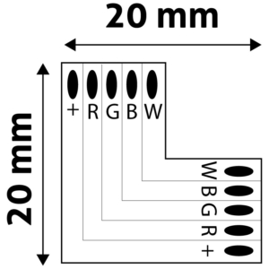 Kép 2/2 - Avide LED Szalag 12V RGB+W L Elosztó