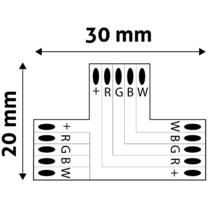 Kép 2/2 - Avide LED Szalag 12V RGB+W T Elosztó