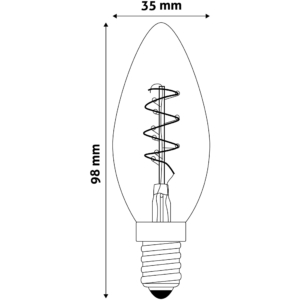 Kép 3/4 - Avide LED Soft Filament izzó Candle 3W E14 360° EW 2700K (K)