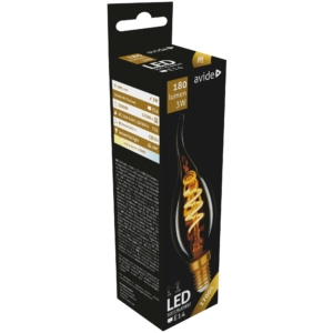 Kép 1/4 - Avide LED Soft Filament izzó Candle Flame 3W E14 360° EW 2700K