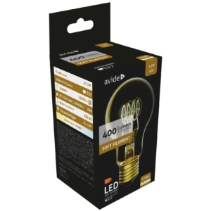 Kép 2/3 - Avide LED Soft Filament fényforrás 4.5W E27 2700K, 400 lumen, A60