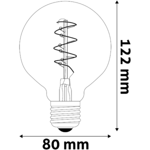 Kép 4/5 - Avide LED Filament fényforrás E27, 4.5 W, 2700K, 400 lumen, G80