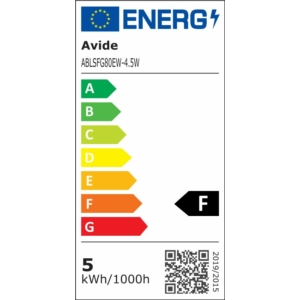 Kép 5/5 - Avide LED Filament fényforrás E27, 4.5 W, 2700K, 400 lumen, G80