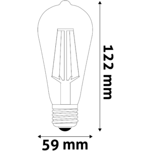 Kép 4/5 - Avide LED Filament fényforrás E27, 4.5 W, 2700K, 400 lumen, ST58