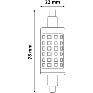 Kép 3/5 - Avide LED fényforrás 6W R7S 23x78mm, 6400K, 510 lumen, Dimmelhető