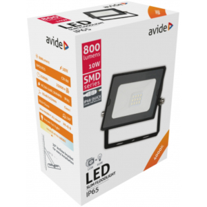 Kép 2/4 - Avide LED Reflektor Slim SMD 10W, 4000K, Gyorscsatlakozós, 800 lumen, Fekete, IP65 (K)
