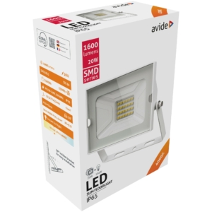 Kép 2/2 - Avide LED Reflektor Slim SMD 20W, 4000K, 1600 lumen, Fehér, IP65 (K)