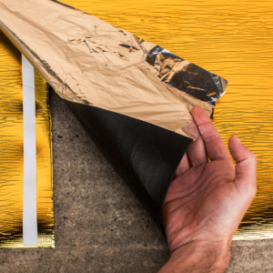 Kép 2/7 - ACOUSTIC Aquastop gold 2mm padlóalátét párazáró fóliával 3in1, 15m2