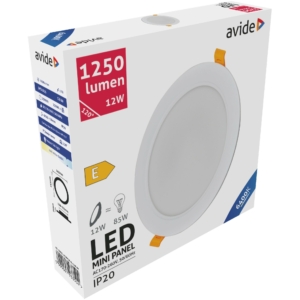 Kép 2/3 - Avide LED Beépíthető Kerek Mennyezeti Lámpa Műanyag 12W 6400K, 1250 lumen