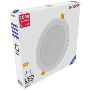 Kép 2/2 - Avide LED Beépíthető Kerek Mennyezeti Lámpa Műanyag 24W 6400K, 2600 lumen