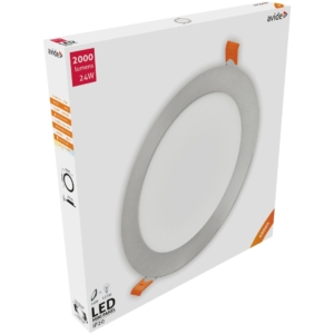 Kép 2/3 - Avide LED Beépíthető Kerek Mennyezeti Lámpa ALU Szatén Nikkel 24W 4000K, 2000 lumen