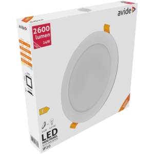 Kép 2/3 - Avide LED Beépíthető Kerek Mennyezeti Lámpa Műanyag 24W 4000K, 2600 lumen