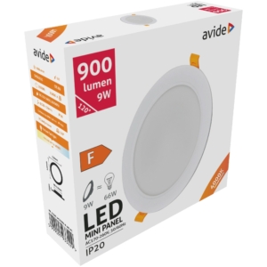 Kép 2/3 - Avide LED Beépíthető Kerek Mennyezeti Lámpa Műanyag 9W 4000K, 900 lumen