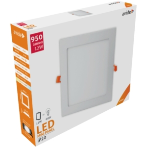 Kép 2/7 - Avide beépíthető LED panel négyzetes ALU 12W 4000K, 950 lumen