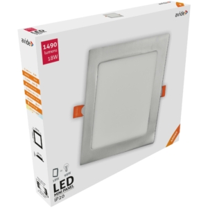 Kép 2/3 - Avide LED Beépíthető Négyzetes Mennyezeti Lámpa ALU Szatén Nikkel 18W 4000K, 1490 lumen