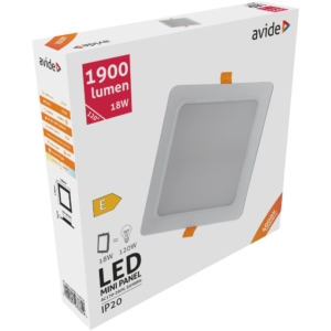 Kép 2/3 - Avide LED Beépíthető Négyzetes Mennyezeti Lámpa Műanyag 18W 4000K, 1900 lumen