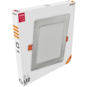 Kép 2/3 - Avide LED Beépíthető Négyzetes Mennyezeti Lámpa ALU Szatén Nikkel 24W 4000K, 2000 lumen