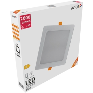 Kép 2/3 - Avide LED Beépíthető Négyzetes Mennyezeti Lámpa Műanyag 24W 4000K, 2600 lumen