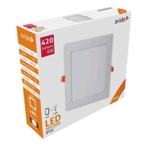 Kép 2/7 - Avide beépíthető LED panel négyzetes ALU 6W 4000K, 420 lumen