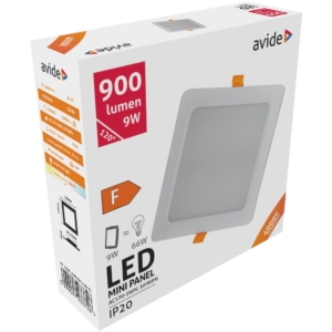 Kép 2/3 - Avide LED Beépíthető Négyzetes Mennyezeti Lámpa Műanyag 9W 4000K, 900 lumen