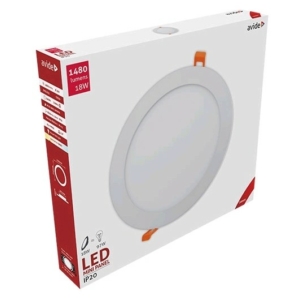 Kép 2/10 - Avide LED Beépíthető Kerek Mennyezeti Lámpa ALU 18W 3000K, 1480 lumen