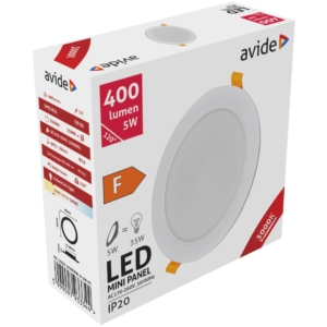 Kép 3/3 - Avide LED Beépíthető Kerek Mennyezeti Lámpa Műanyag 5W 3000K, 400 lumen