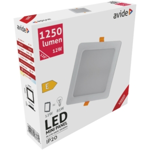 Kép 2/3 - Avide LED Beépíthető Négyzetes Mennyezeti Lámpa Műanyag 12W 3000K, 1250 lumen