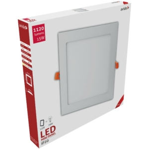 Kép 2/3 - Avide beépíthető LED panel négyzetes ALU 15W 3000K, 1120 lumen
