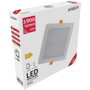 Kép 2/3 - Avide LED Beépíthető Négyzetes Mennyezeti Lámpa Műanyag 18W 3000K, 1900 lumen
