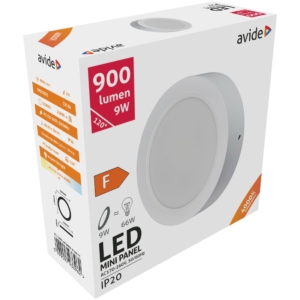 Kép 2/4 - Avide Kerek LED panel Műanyag 9W, 4000K, 900 lumen