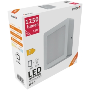 Kép 2/4 - Avide Négyzetes LED panel Műanyag 12W, 4000K, 1250 lumen