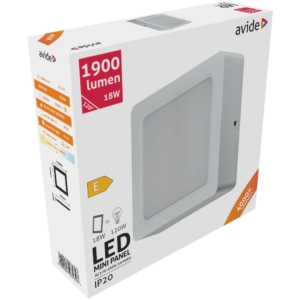 Kép 2/4 - Avide Négyzetes LED panel Műanyag 18W, 4000K, 1900 lumen