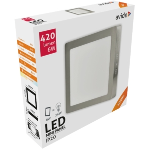 Kép 2/3 - Avide Négyzetes LED panel ALU 6W, 4000K, 420 lumen