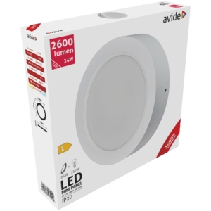 Kép 2/4 - Avide Kerek LED panel Műanyag 24W, 3000K, 2600 lumen