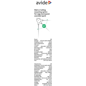 Kép 7/9 - Avide Exit Fény IP20, 1W