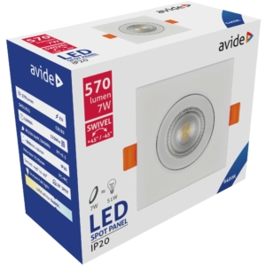 Kép 2/5 - Avide LED Beépíthető Spot 38° Négyzetes 7W CW 6400K