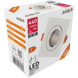 Kép 2/2 - Avide LED Beépíthető Spot 38° Négyzetes 5W NW 4000K